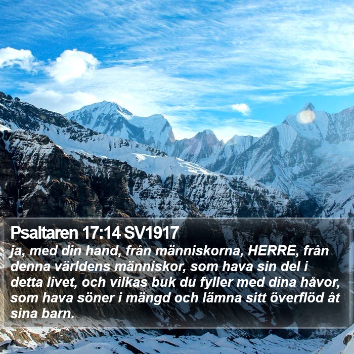 Psaltaren 17:14 SV1917 Bible Study