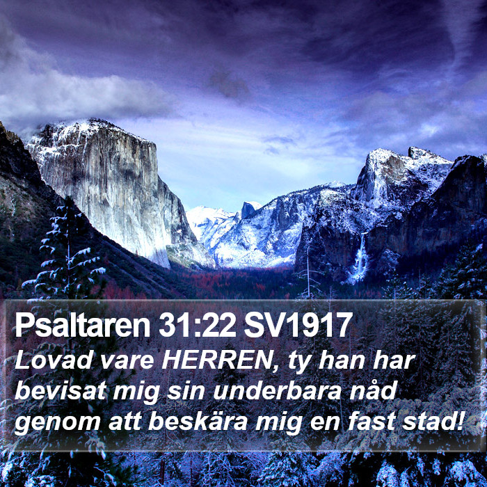 Psaltaren 31:22 SV1917 Bible Study