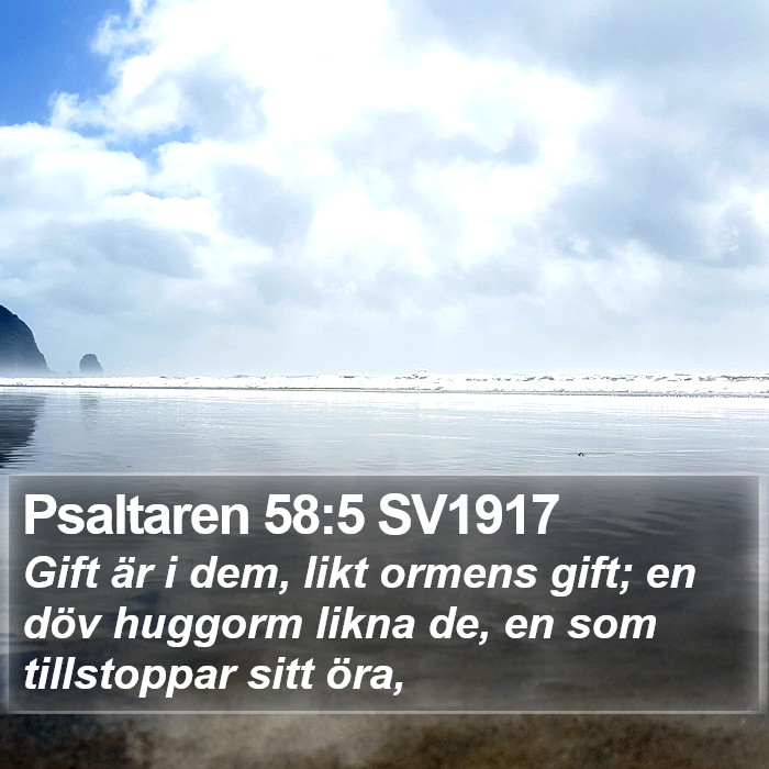 Psaltaren 58:5 SV1917 Bible Study