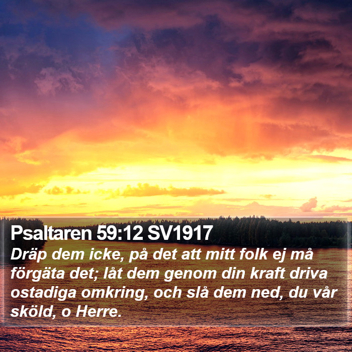 Psaltaren 59:12 SV1917 Bible Study