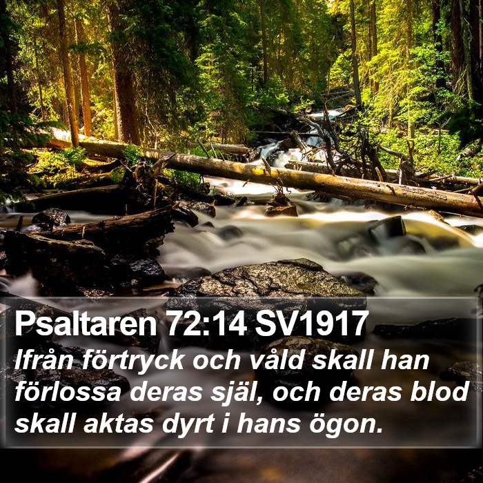 Psaltaren 72:14 SV1917 Bible Study