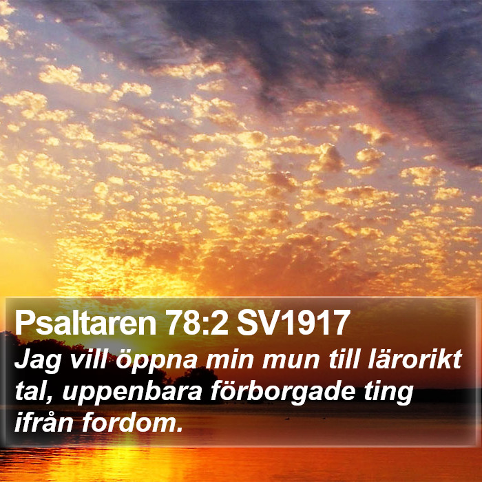 Psaltaren 78:2 SV1917 Bible Study