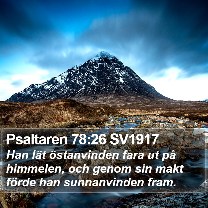Psaltaren 78:26 SV1917 Bible Study