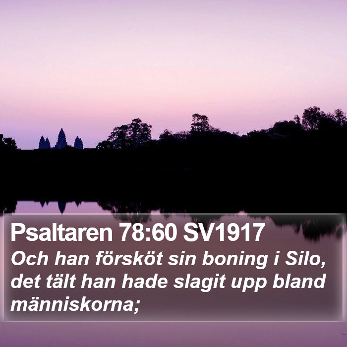 Psaltaren 78:60 SV1917 Bible Study