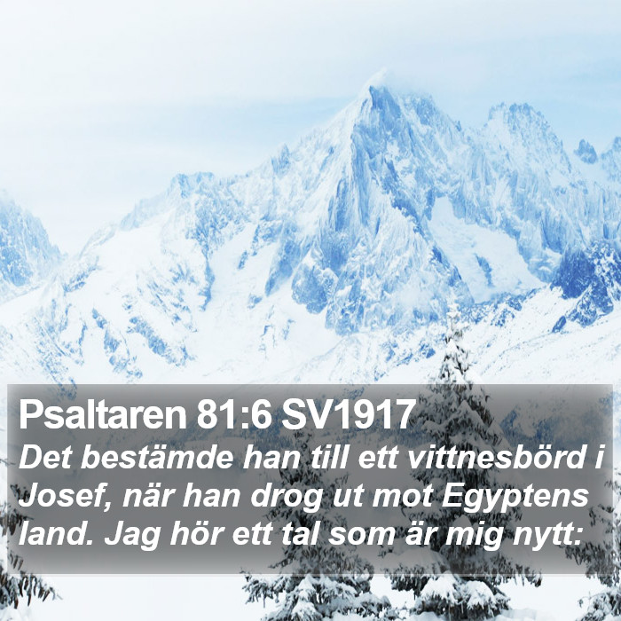 Psaltaren 81:6 SV1917 Bible Study