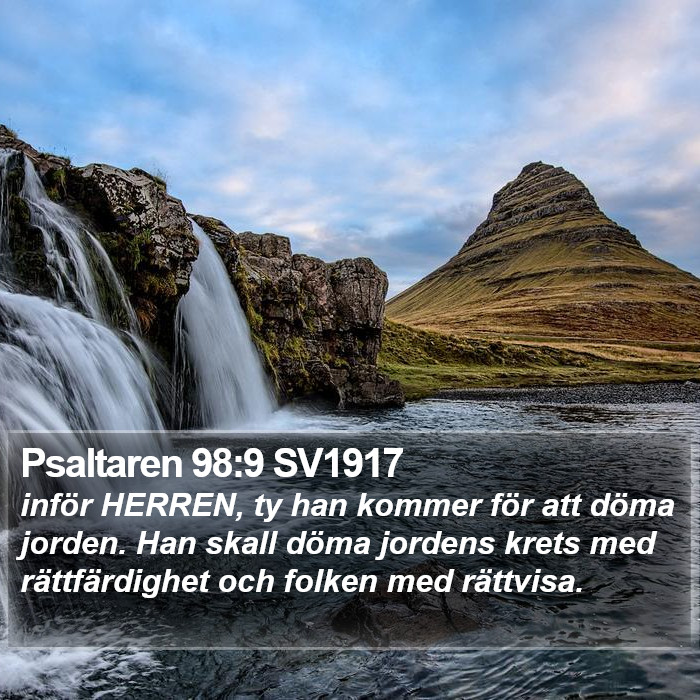 Psaltaren 98:9 SV1917 Bible Study