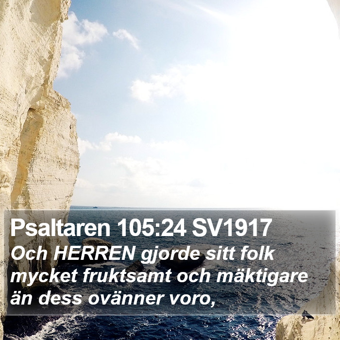 Psaltaren 105:24 SV1917 Bible Study