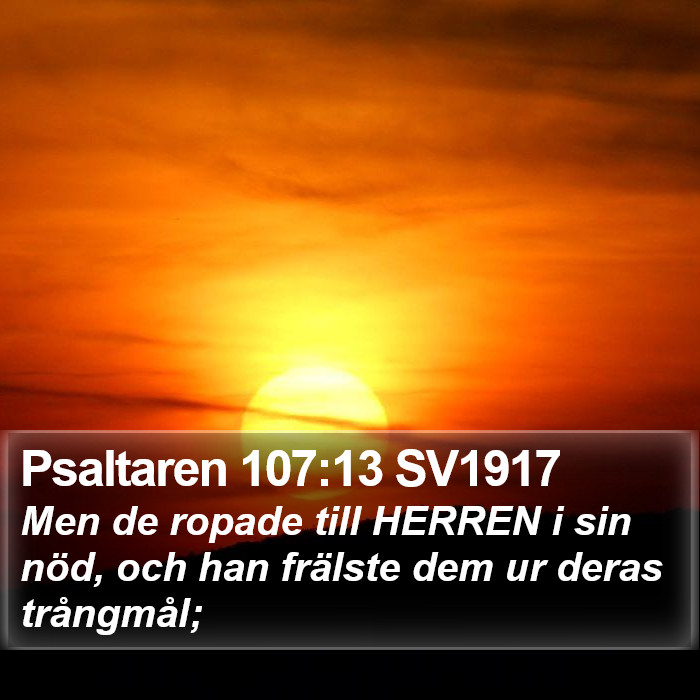 Psaltaren 107:13 SV1917 Bible Study