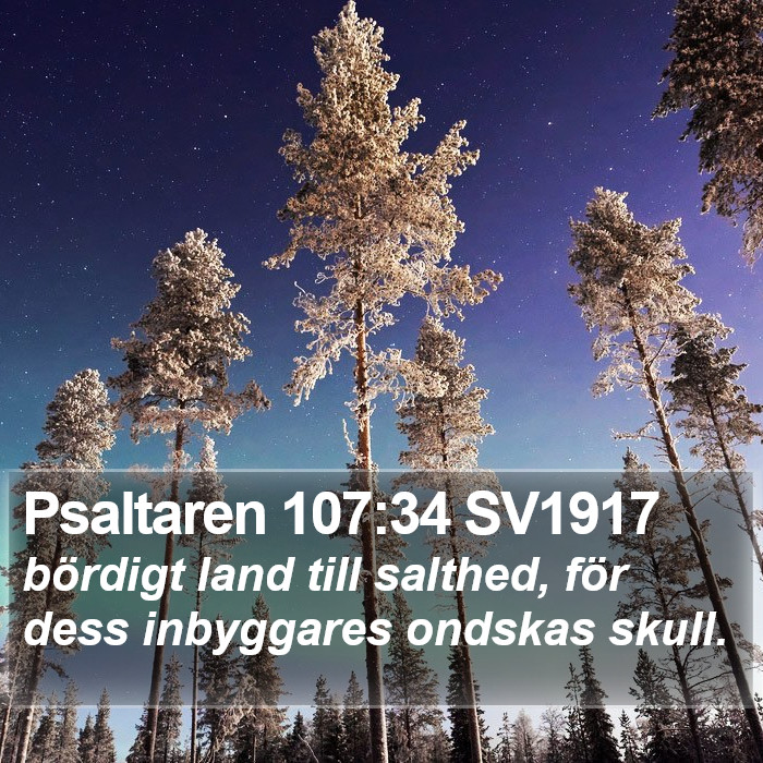 Psaltaren 107:34 SV1917 Bible Study