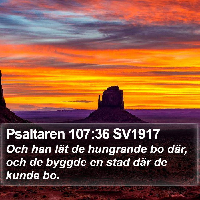 Psaltaren 107:36 SV1917 Bible Study