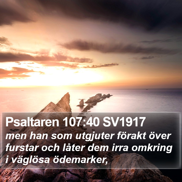 Psaltaren 107:40 SV1917 Bible Study