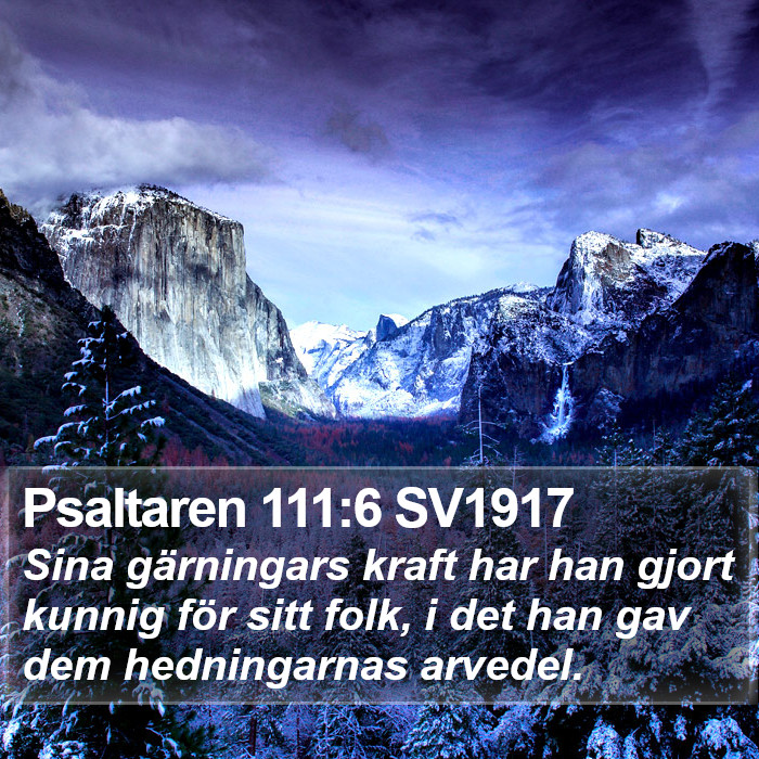 Psaltaren 111:6 SV1917 Bible Study
