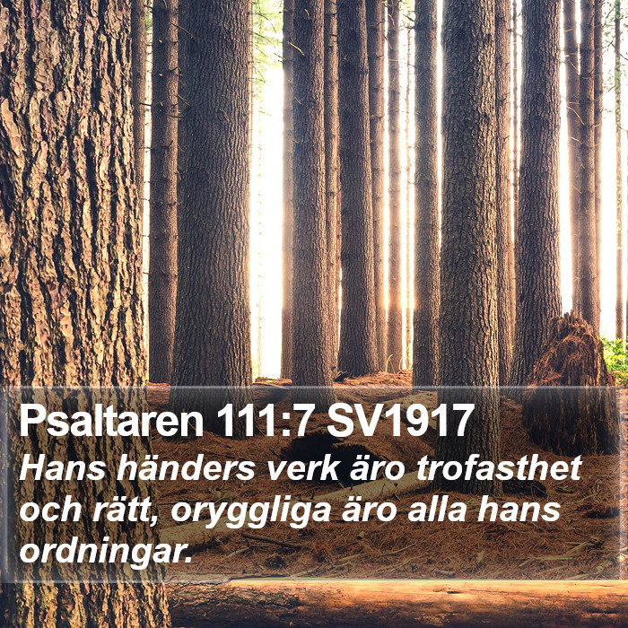 Psaltaren 111:7 SV1917 Bible Study