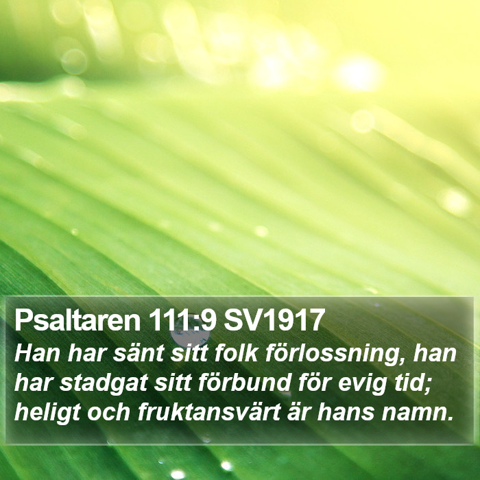 Psaltaren 111:9 SV1917 Bible Study