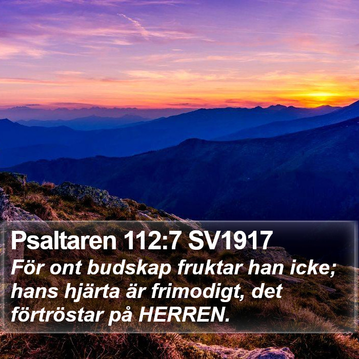 Psaltaren 112:7 SV1917 Bible Study