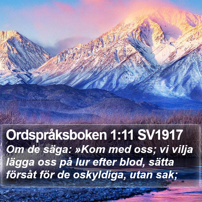 Ordspråksboken 1:11 SV1917 Bible Study