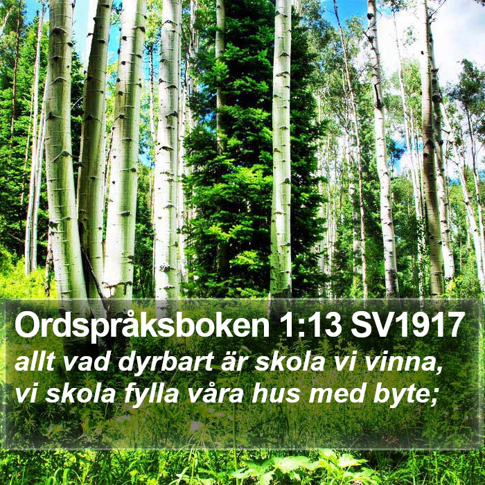 Ordspråksboken 1:13 SV1917 Bible Study