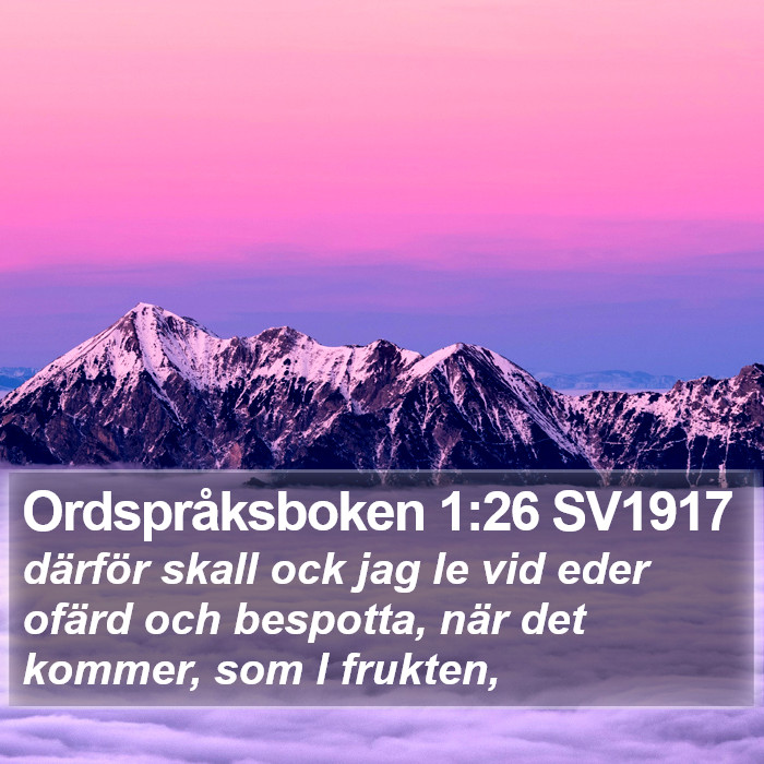 Ordspråksboken 1:26 SV1917 Bible Study