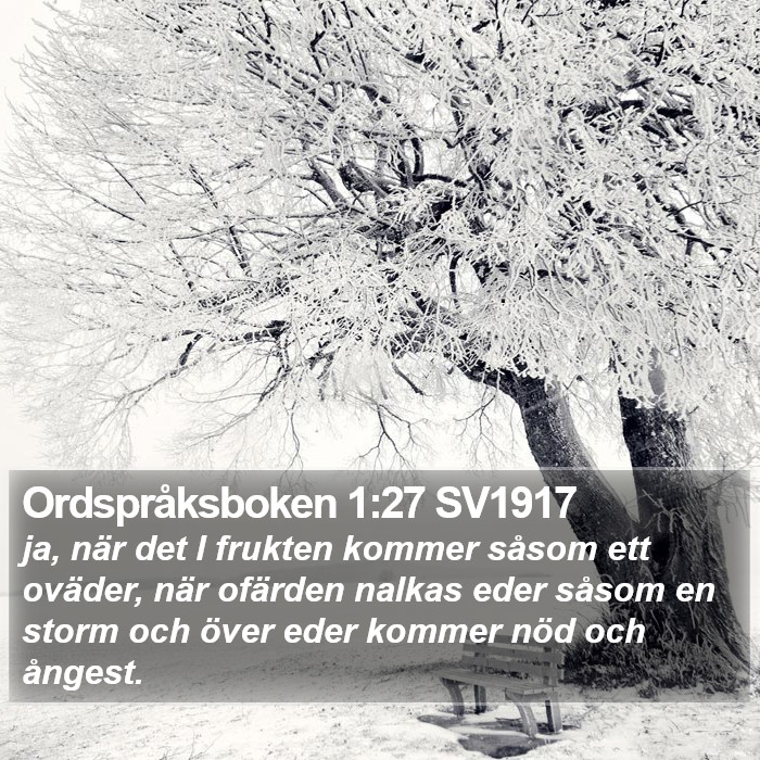 Ordspråksboken 1:27 SV1917 Bible Study