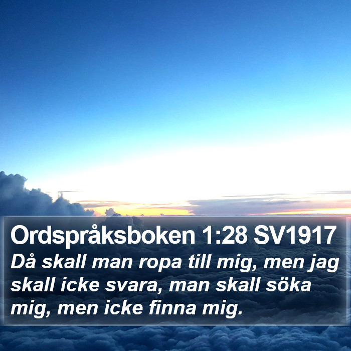 Ordspråksboken 1:28 SV1917 Bible Study