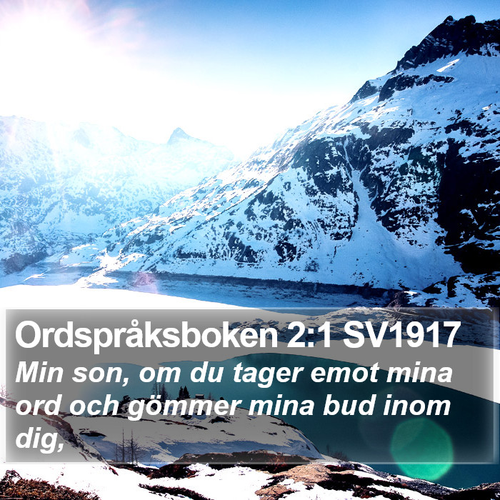 Ordspråksboken 2:1 SV1917 Bible Study