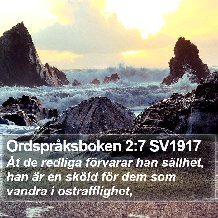 Ordspråksboken 2:7 SV1917 Bible Study