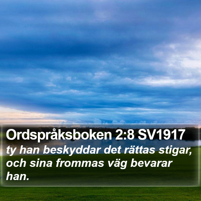 Ordspråksboken 2:8 SV1917 Bible Study
