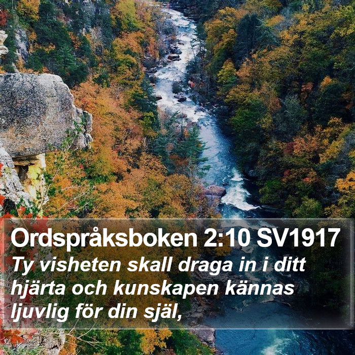Ordspråksboken 2:10 SV1917 Bible Study