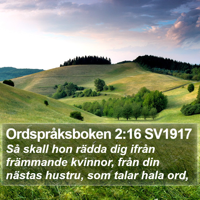 Ordspråksboken 2:16 SV1917 Bible Study