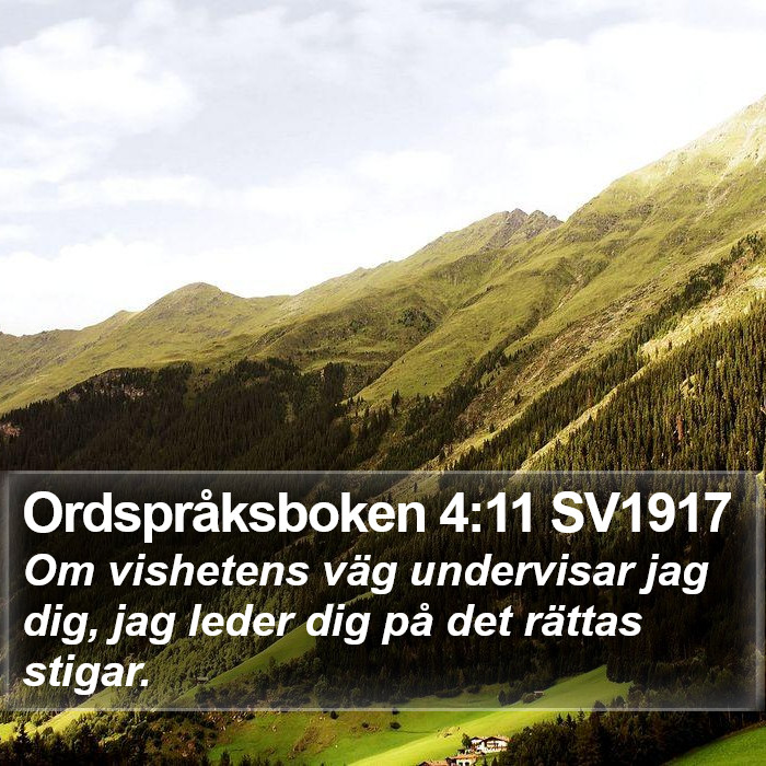 Ordspråksboken 4:11 SV1917 Bible Study