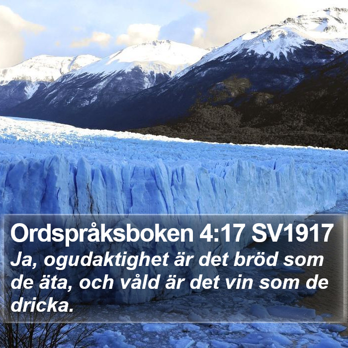 Ordspråksboken 4:17 SV1917 Bible Study