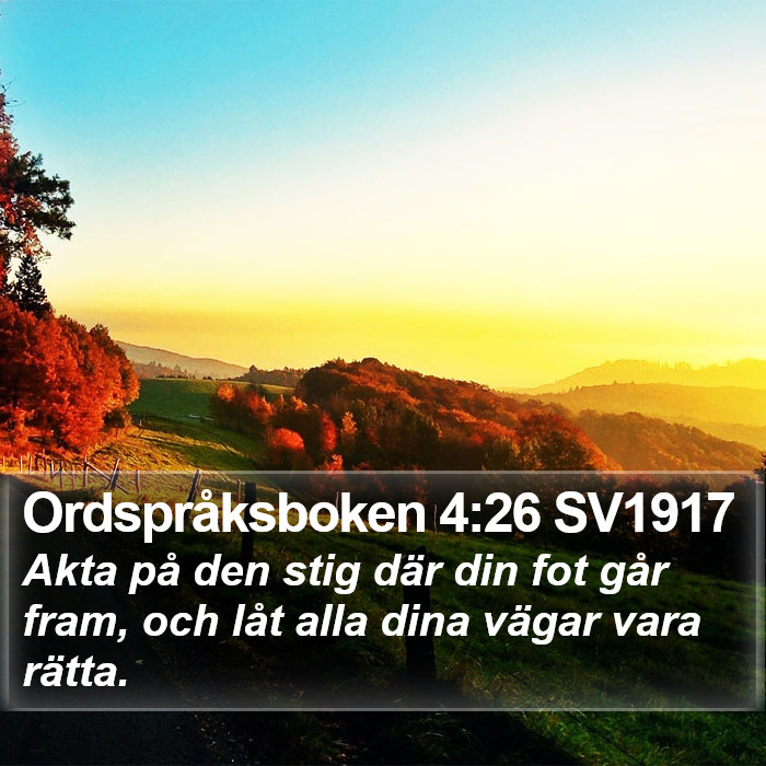 Ordspråksboken 4:26 SV1917 Bible Study