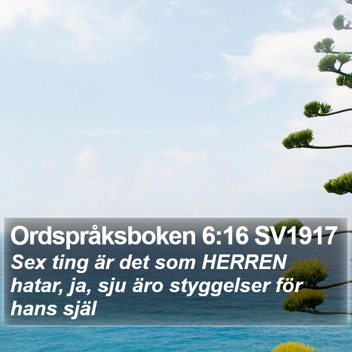 Ordspråksboken 6:16 SV1917 Bible Study