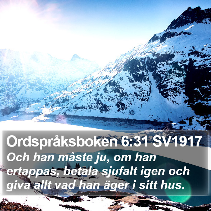Ordspråksboken 6:31 SV1917 Bible Study