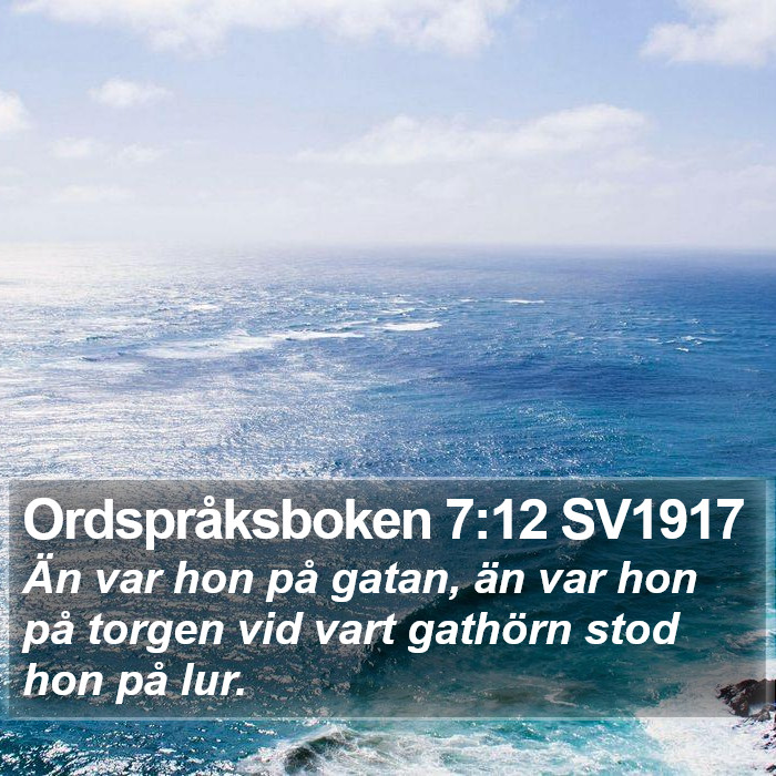 Ordspråksboken 7:12 SV1917 Bible Study