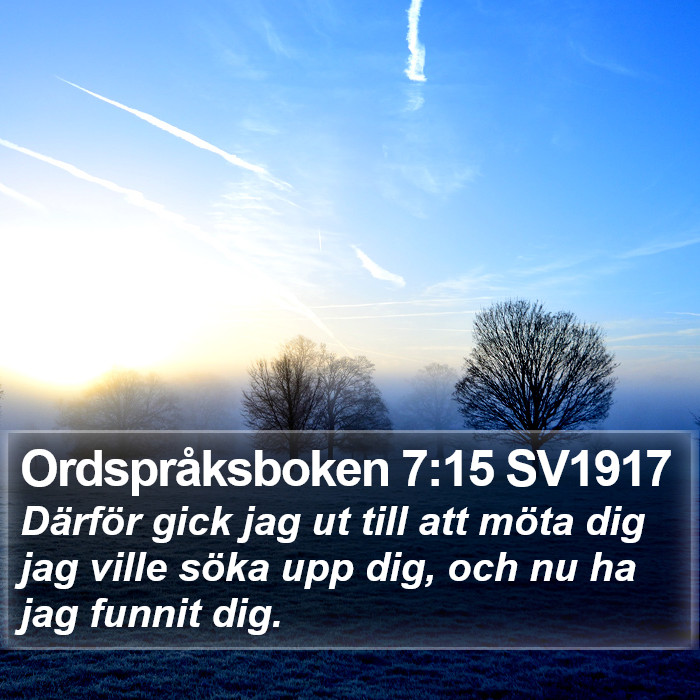 Ordspråksboken 7:15 SV1917 Bible Study