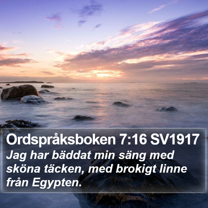 Ordspråksboken 7:16 SV1917 Bible Study
