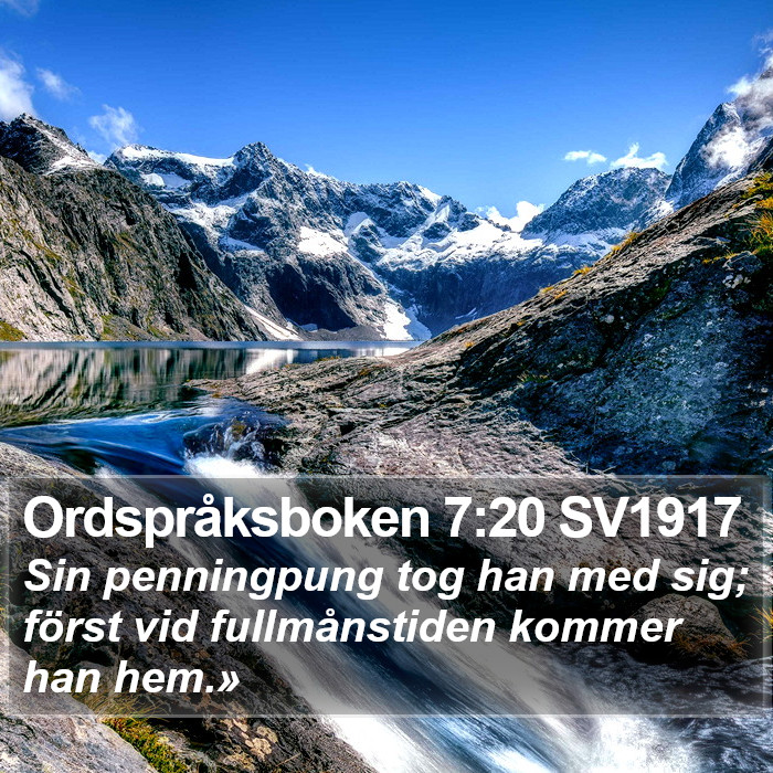 Ordspråksboken 7:20 SV1917 Bible Study