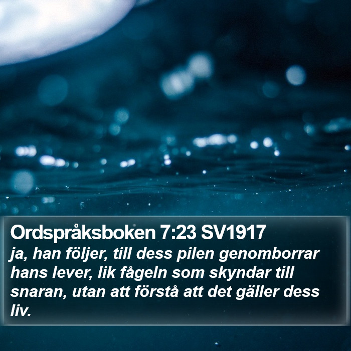 Ordspråksboken 7:23 SV1917 Bible Study