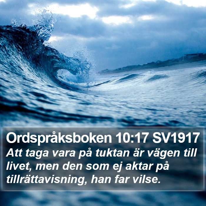 Ordspråksboken 10:17 SV1917 Bible Study