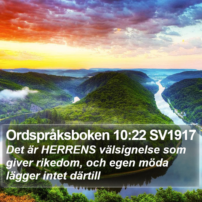 Ordspråksboken 10:22 SV1917 Bible Study