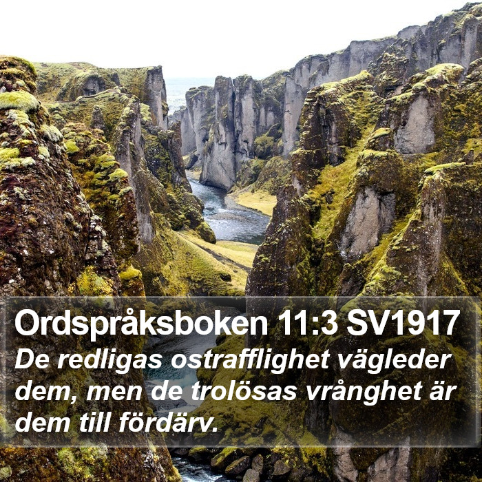 Ordspråksboken 11:3 SV1917 Bible Study