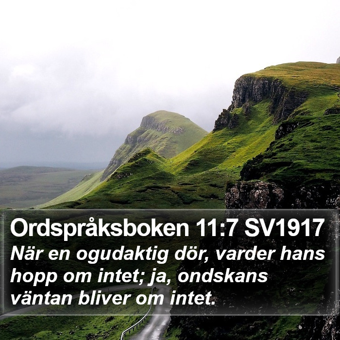 Ordspråksboken 11:7 SV1917 Bible Study