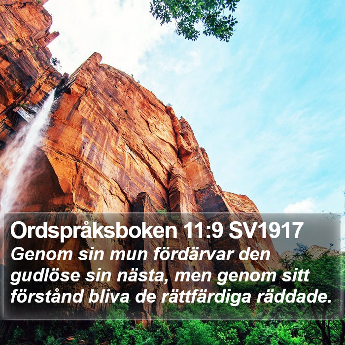 Ordspråksboken 11:9 SV1917 Bible Study