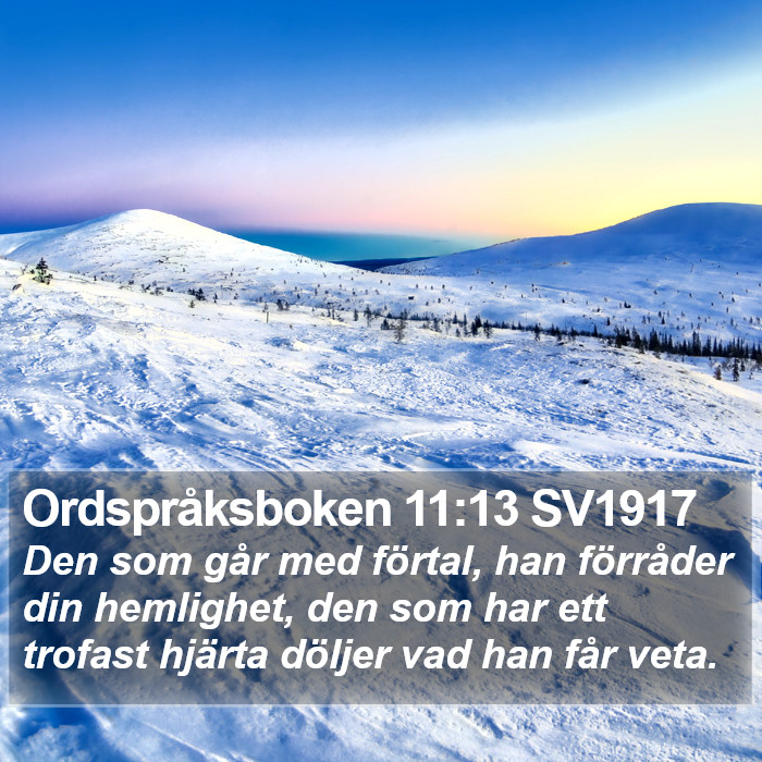 Ordspråksboken 11:13 SV1917 Bible Study