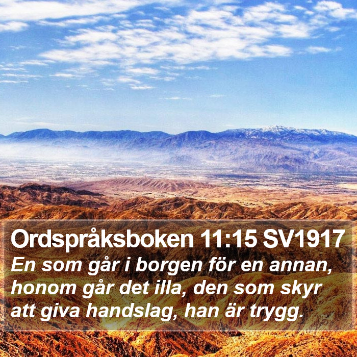 Ordspråksboken 11:15 SV1917 Bible Study