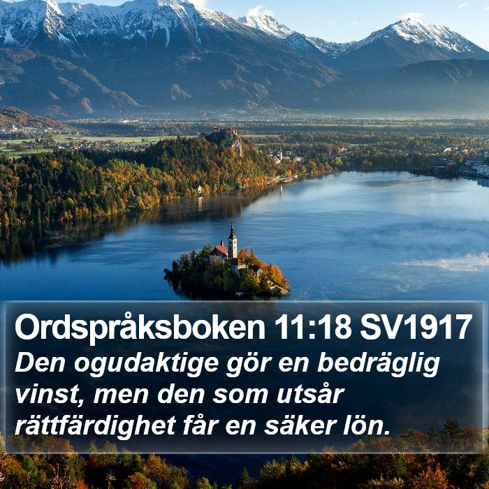 Ordspråksboken 11:18 SV1917 Bible Study