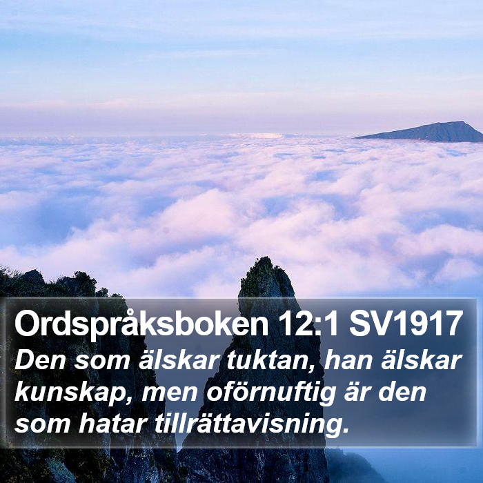 Ordspråksboken 12:1 SV1917 Bible Study