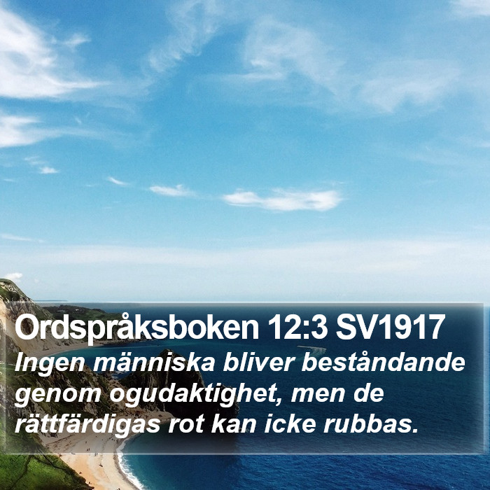 Ordspråksboken 12:3 SV1917 Bible Study