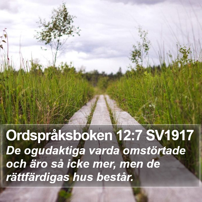 Ordspråksboken 12:7 SV1917 Bible Study